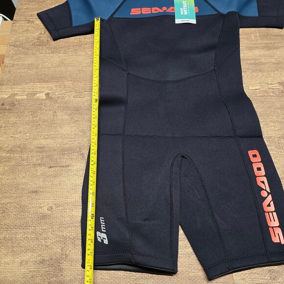 Sea-Doo 3 mm Escape Shorty Wetsuit mens Large Navy Blue Marine Surfing Swimming - Picture 4 of 16